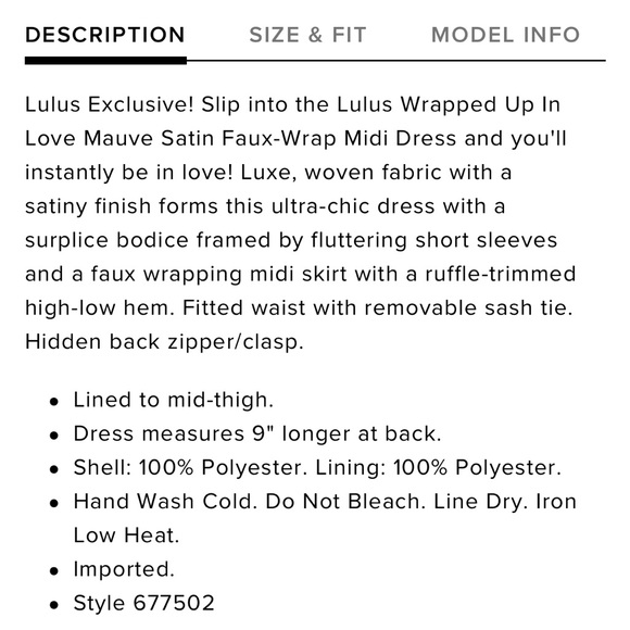 Mauve Satin Wrap Midi Dress - Picture 9 of 10